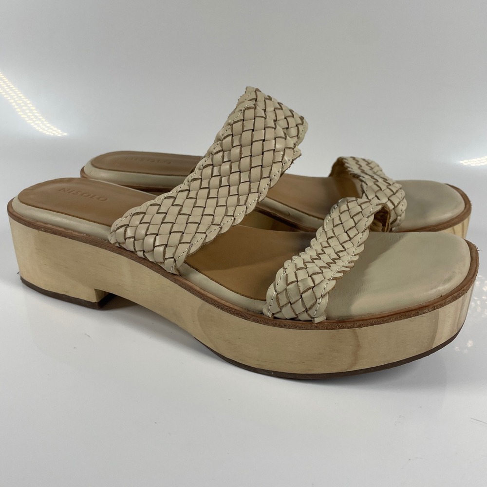 Sz 9 Nisolo Ellie All Day Clogs Anthropologie Go-To Woven Platform Sandal Slides